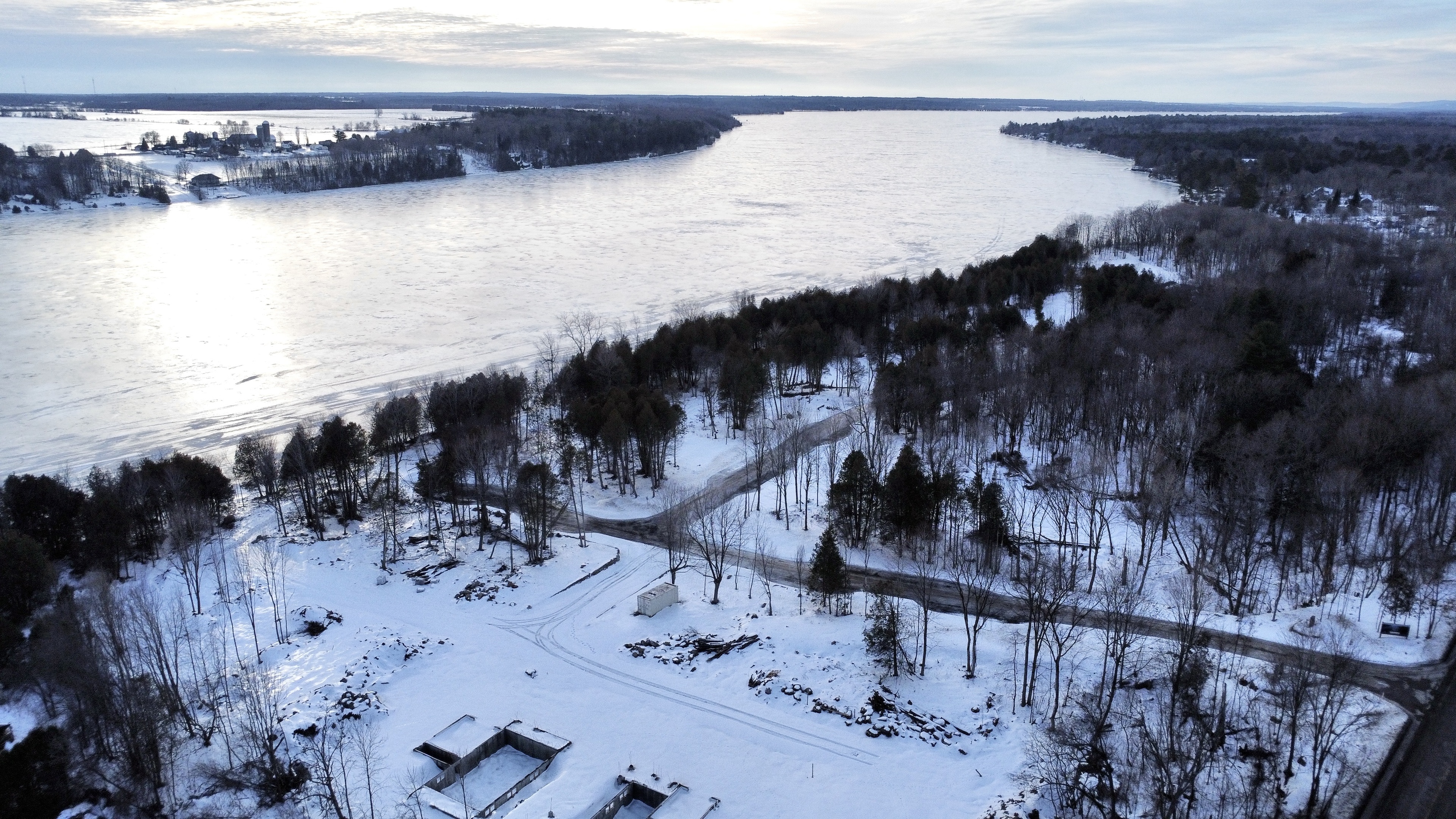 Vue aérienne du projet - Décor hivernal